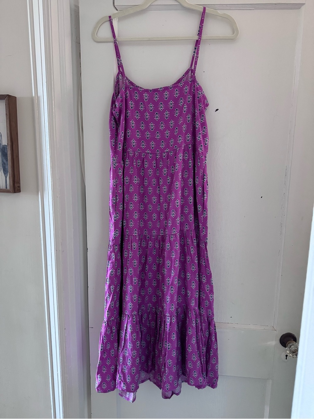 JCrew Factory Tiered Sundress - Magenta - Picture 3 of 3